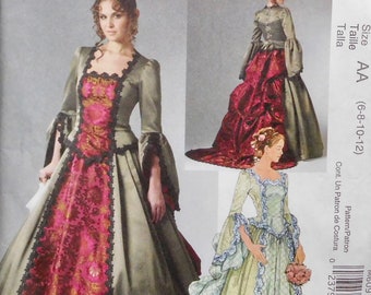 Misses Victorian Gown Costume Train Bustle McCalls Sewing Pattern M6097 UNCUT Sizes 6 8 10 12