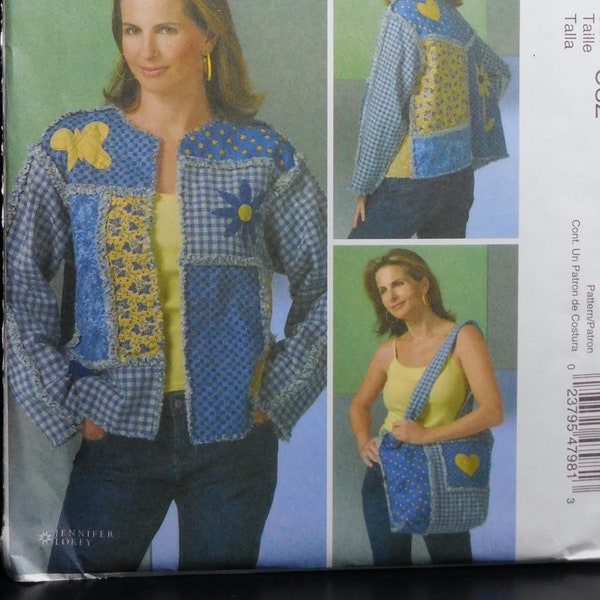 Misses Chenille Jacket and Tote Bag McCalls Sewing Pattern M4798 sizes S M L XL UNCUT