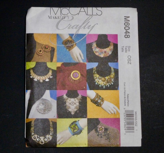 McCalls 6048 Necklaces Bracelets and Pins Uncut Sewing Pattern Make it Crafty