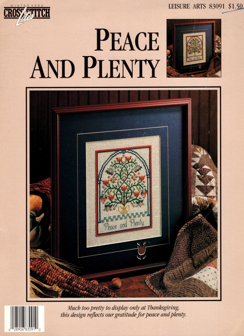 Peace and Plenty, Counted Cross Stitch Pattern, Leisure Arts 83091 image 1