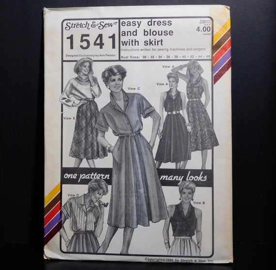 Stretch & Sew Ann Person Sewing Pattern 1541 Easy Dress and | Etsy