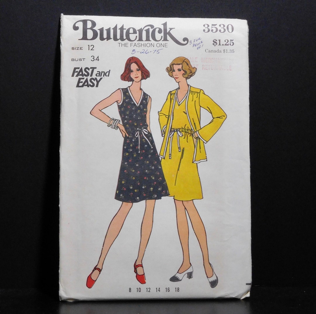 Butterick Misses Jacket Dress Pattern 3530 Size 12 UNCUT Fast - Etsy