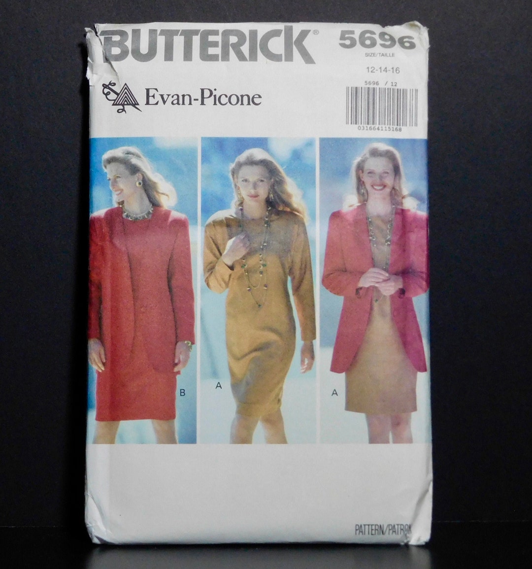 Butterick Misses and Petite Jacket Dress Pattern 5696 Sizes 12 14 16 ...