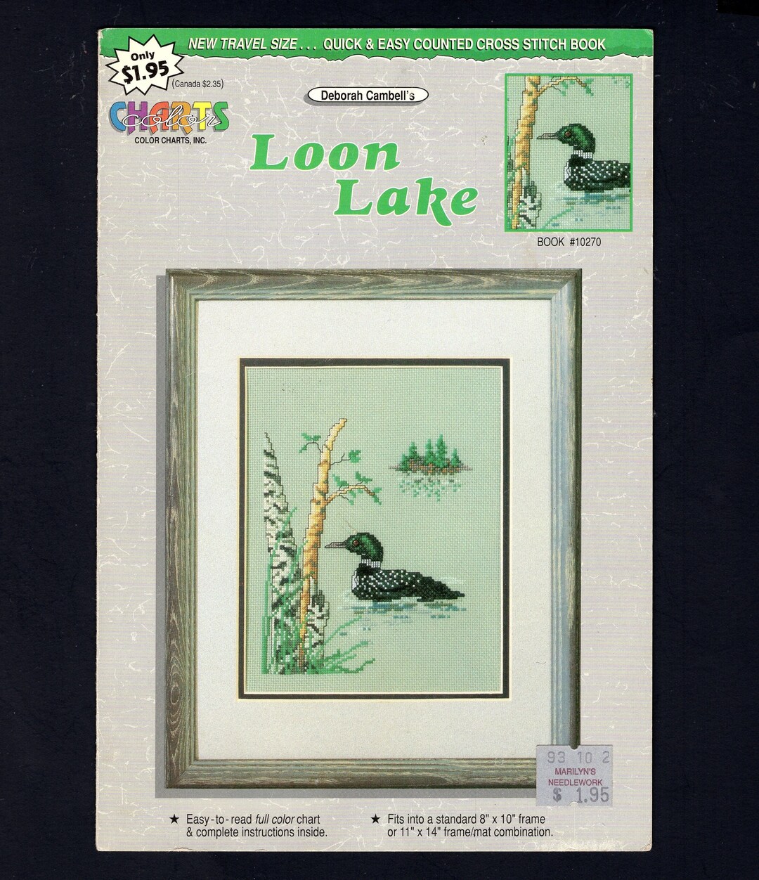 LOON LAKE Cross Stitch Embroidery Pattern Color Charts 10270 Etsy