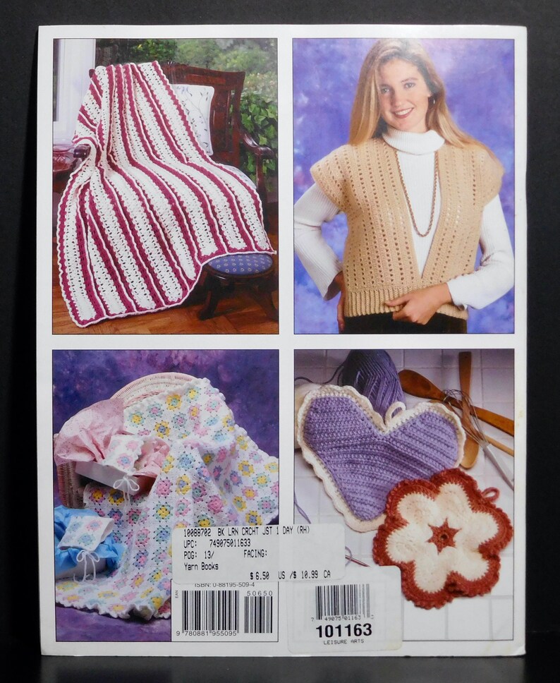 Learn to Crochet in Just One Day by Jean Leinhauser ASN Book Etsy