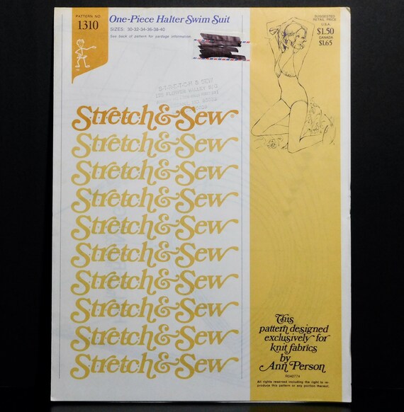 Stretch & Sew Ann Person Sewing Pattern 1310 One-piece Halter - Etsy