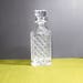 Vintage Heavy Cut Crystal Square Decanter with Stopper Criss Cross BLOCK Crystal Poland