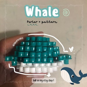 Whale Keychain Charm Decor Perler Handmade 3D Cute Aesthetic