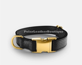 Golden Buckle Dog Collar With Leash, Dog Collar and leash set, leather dog collar with leash, dog collar leash, leather dog leash and collar