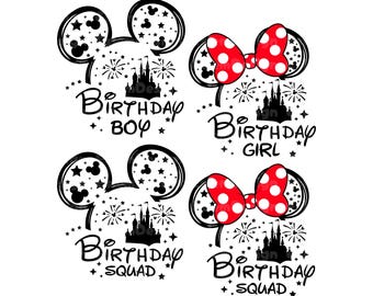 Paquete SVG de escuadrón de cumpleaños, SVG de feliz cumpleaños, SVG de vacaciones familiares, Modo vacaciones, SVG de Reino Mágico, SVG de viaje de cumpleaños, Vacaciones familiares 2026