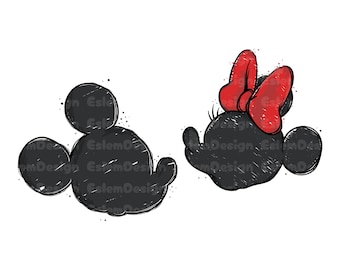 Png damier Mickey et Minnie, Saint-Valentin Png, Disney couple amoureux Png, EVJF Disney Mickey Minnie M. Mme lune de miel Png