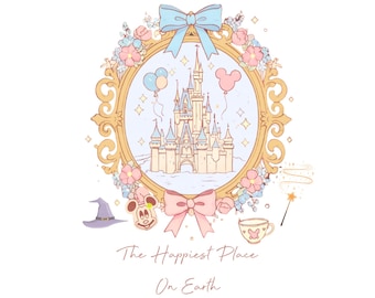 Marco de castillo PNG, lazo de coqueta PNG, cinta de castillo mágico PNG, viaje familiar PNG, sublimación de parque temático, castillo floral rosa PNG, hechicero PNG