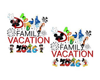 Bundel familie-uitstapje 2026 png-svg, gezinsvakantie 2026-svg, gezinsvakantie, Friend Squad-svg, Vacay-modus png, Magical Kingdom 2026-svg png