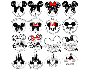 Paquete de vacaciones familiares 2026 SVG, Reunión familiar 2026 Png, Modo vacaciones 2026 Png, Viaje familiar 2026 SVG, Reino mágico Png, Escuadrón de amigos Png