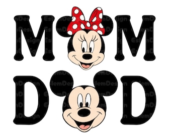 Papa et maman Mickey Mouse Png, maman Minnie Png, rétro Mama Dada Png, clipart, fichier vinyle, papa et maman Png, fichier numérique