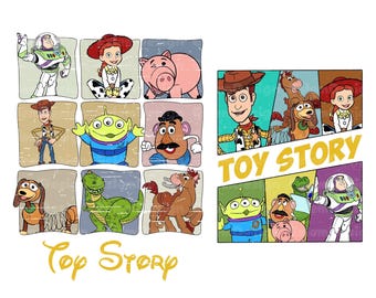Toy Story Bundle Png, Toy Story PNG dessin animé sublimation cliparts, Collection de Clip Arts sur le thème du film Toy Story, téléchargement immédiat