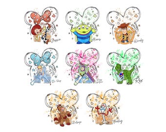 Story Friends Watercolor Clipart, Cartoon PNG Files (Digital Download)