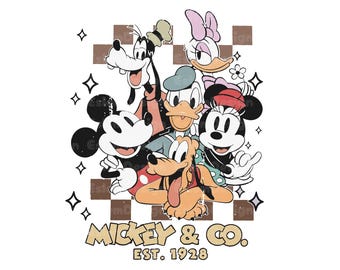 Ratón y amigos a cuadros PNG, silueta de ratón y amigos, ratón y amigos retro, reino animal PNG, archivos PNG para sublimación