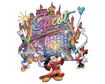 Ensemble PNG Mickey et ses amis Epcot, voyage de vacances en famille (téléchargement numérique)