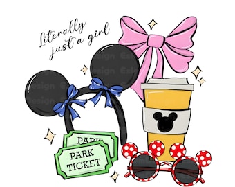 Lazo de coqueta de Disney (Png), Literalmente solo una niña (Png), Viaje de chicas a Disneyland (Png), Orejas de Mickey y Minnie (Png), Reino Mágico (Png), Descarga digital