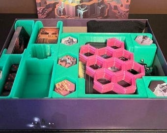 Desenterrar + La Tribu Perdida / con cuadrículas de mosaicos (opcional) / Inserto de juego de mesa / Organizador
