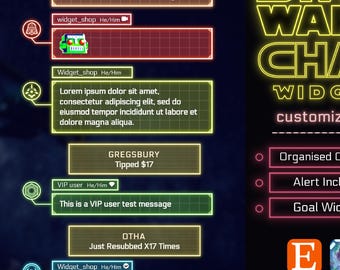 Sci-Fi Neon Chat Widget | Animated Stream Overlay (Digital Download)