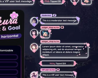 Sakura Animated Twitch Chat Widget • Kawaii Cherry Blossom Stream Decor (Digital Download)