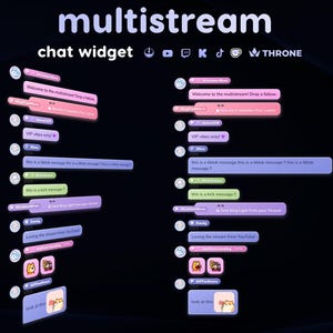 Multistream Chat Widget • Twitch, YouTube, Kick, TikTok, Throne, Kofi and 7TV Emotes (Digital Download)  Easy Setup - One Click Installation