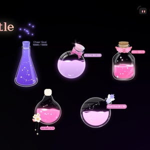 Widget d'objectif de bouteille de potion : superposition de flux personnalisable (téléchargement numérique)
