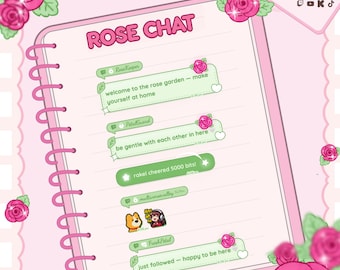 Rose Multistream Chat Widget for Twitch YouTube Kick ⟢ StreamElements ⟢ Cute Pink Kawaii Animated Chat for OBS