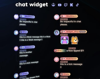 Neon Animated Multistream Chat Widget • Twitch, YouTube, Kick Overlay (Digital Download)