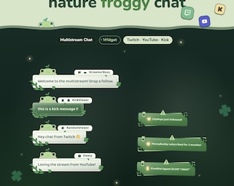 Multistream Deep Forest Froggy Chat Widget | Twitch YouTube Kick Widget | StreamElements (One Click Installation)