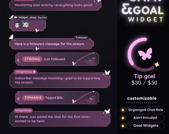 Butterfly Chat Widget | Twitch StreamElements OBS Animated Nature Stream Overlay | Cozy VTuber Streamer