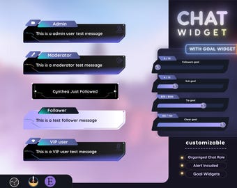 Cyberpunk Twitch Chat Widget for OBS and StreamElements Animated Neon Gamer Overlay for VTubers