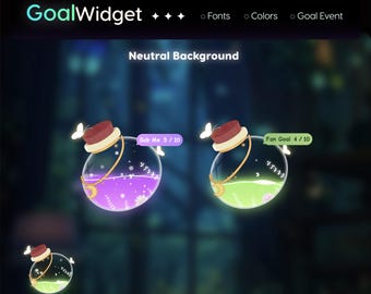 Potion Bottle Goal Widget | Twitch Streamlabs StreamElements Animated Sub Donation Goal | VTuber Streamer
