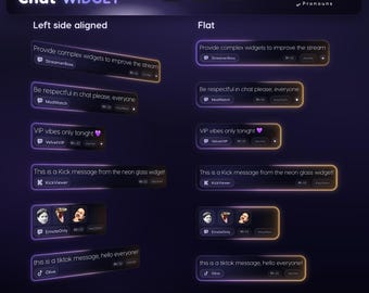 Multi Platform Chat Widget | Neon Saber Animated Chat Box | StreamElements OBS Multistream Twitch YouTube Kick TikTok