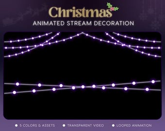 Weihnachtslichter, Stream Winter Dekoration Twitch Overlay, Gemütliche Vtuber Aktiva