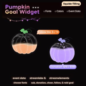 Pumpkin Twitch Stream-doelwidget | Streamlabs, Streamelements (digitale download)