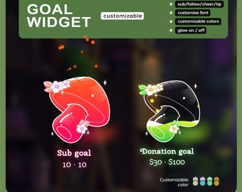 Mushroom Goal Widget: Customizable Stream Overlay (Digital Download)