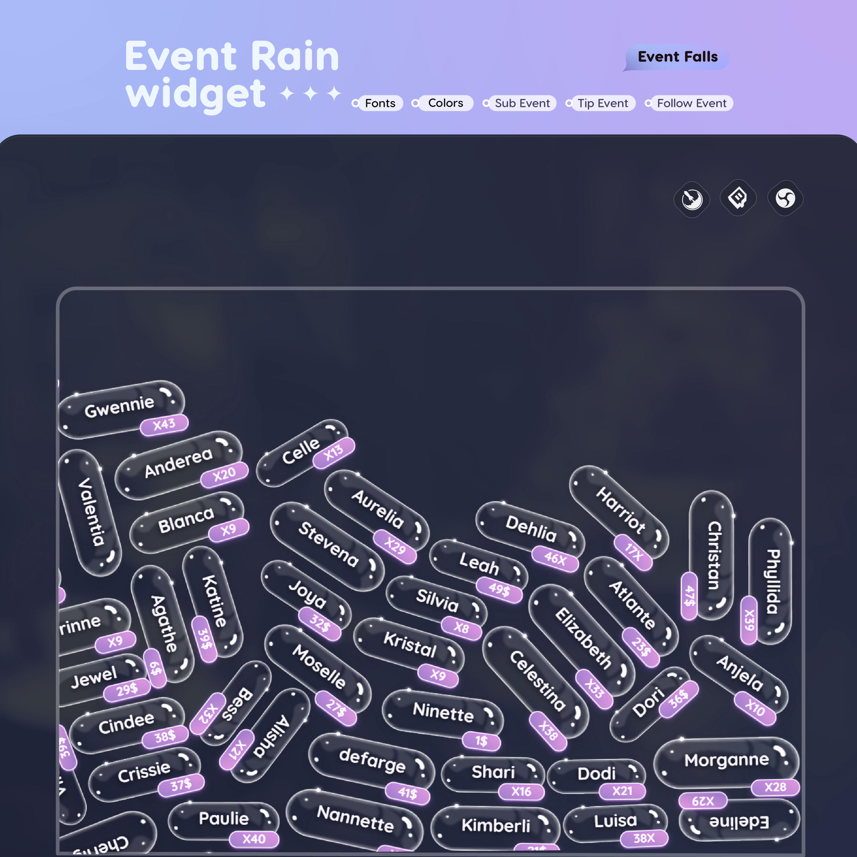 Animated Sub Event Rain Widget for Twitch Streamers (digital Download ...