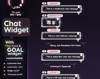 Sakura Floral Chat Widget | Twitch StreamElements Transparentes animiertes Chat Ziel | VTuber Streamer