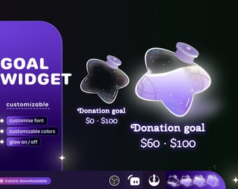 Star Bottle Goal Widget: Customisable for Twitch