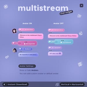 #ChatWidget #MultichatOverlay #MultichatWidget #MultistreamChat #StreamElements #ChatBoxOverlay #TwitchChatOverlay #YouTubeChatWidget #KickChatOverlay #OBSStreamOverlay #PastelOverlay #PeriwinkleOverlay #KawaiiStreamWidget