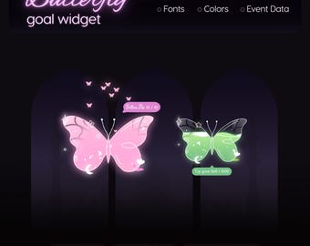 Himmlisches Schmetterling Tor-Widget für Twitch Kick OBS | Animierte Streamlabs Anhänger Leiste für VTubers