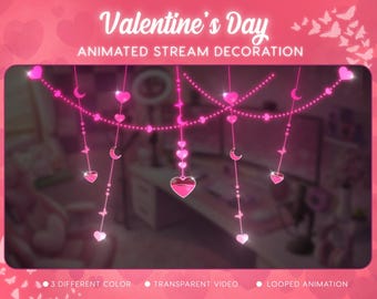 Valentinstag animiertes Herz Bach Dekoration | Twitch Overlay (Digitaler Download)