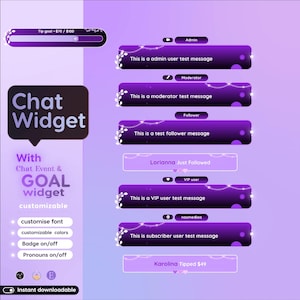 Celestial Plants Stream Widgets: Chat & Goal - StreamElements (Digital Download))