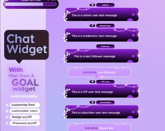 Nature Plants Chat Widget | Twitch StreamElements Animated Chat Goal Overlay | Cozy VTuber Streamer