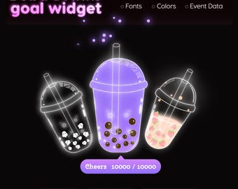 Boba Drink Stream Goal Widget | Customizable Streamlabs, Streamelements (Digital Download)