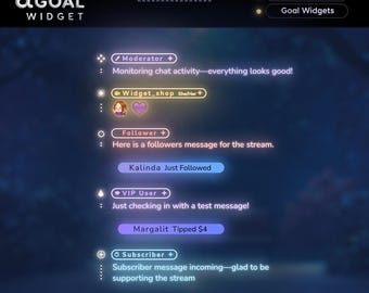 Neon Twitch Chat und Tor Widget - Transparentes Glow Theme - Stream Overlay (Digitaler Download)