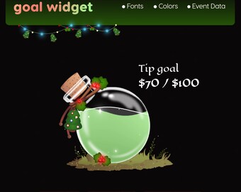 Xmas Potion Bottle Goal Widget and decoration | StreamElements & Streamlabs OBS  Widget